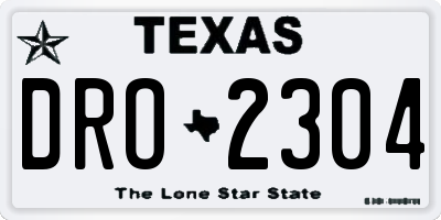 TX license plate DRO2304