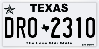 TX license plate DRO2310