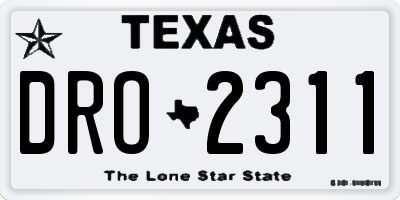 TX license plate DRO2311