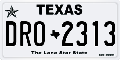 TX license plate DRO2313