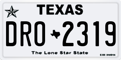 TX license plate DRO2319