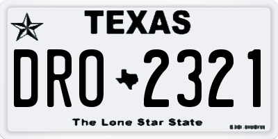 TX license plate DRO2321