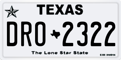 TX license plate DRO2322