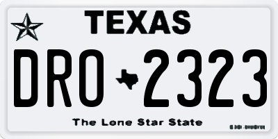 TX license plate DRO2323
