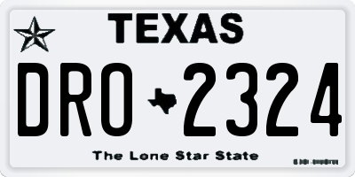 TX license plate DRO2324