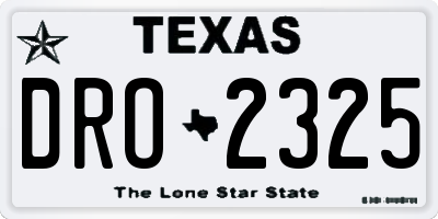 TX license plate DRO2325