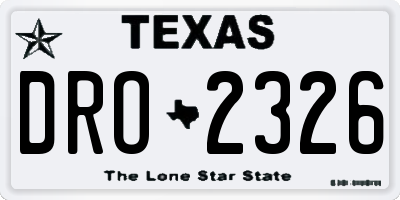 TX license plate DRO2326