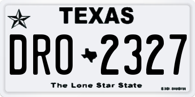 TX license plate DRO2327