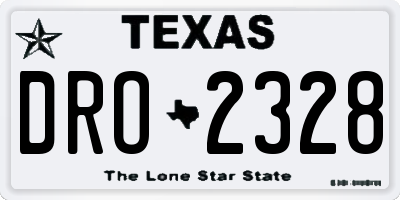 TX license plate DRO2328
