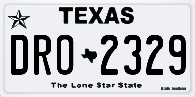 TX license plate DRO2329