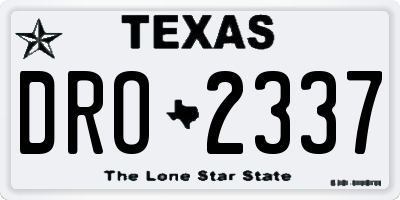 TX license plate DRO2337