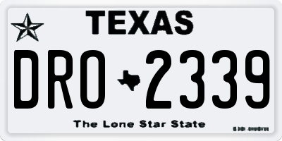 TX license plate DRO2339