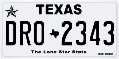TX license plate DRO2343