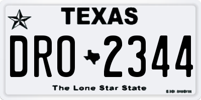 TX license plate DRO2344