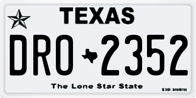 TX license plate DRO2352
