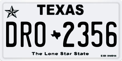 TX license plate DRO2356
