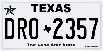 TX license plate DRO2357