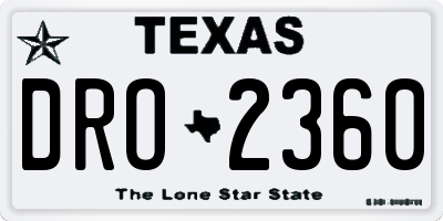TX license plate DRO2360