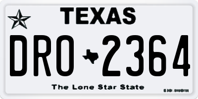 TX license plate DRO2364