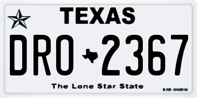 TX license plate DRO2367
