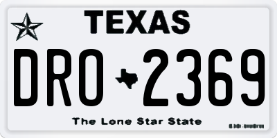 TX license plate DRO2369