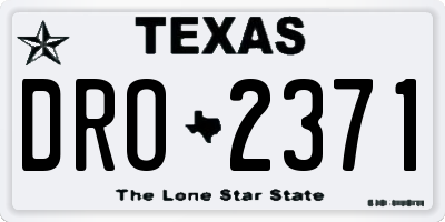 TX license plate DRO2371