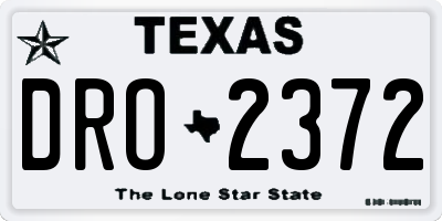 TX license plate DRO2372