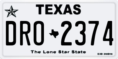 TX license plate DRO2374