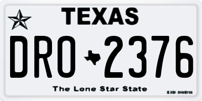 TX license plate DRO2376
