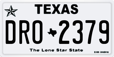 TX license plate DRO2379
