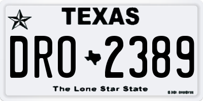 TX license plate DRO2389