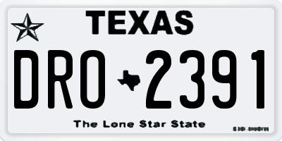 TX license plate DRO2391