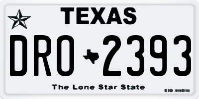 TX license plate DRO2393