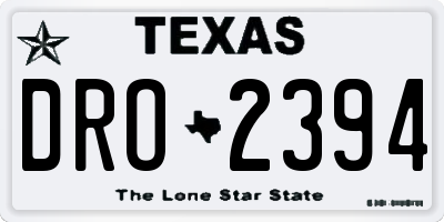 TX license plate DRO2394