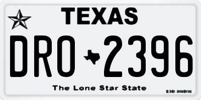 TX license plate DRO2396