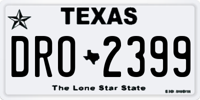 TX license plate DRO2399