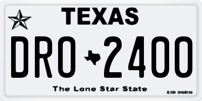 TX license plate DRO2400