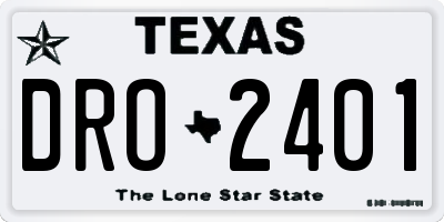 TX license plate DRO2401