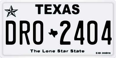 TX license plate DRO2404