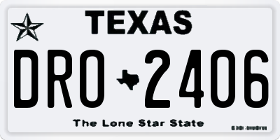 TX license plate DRO2406