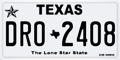 TX license plate DRO2408