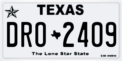 TX license plate DRO2409