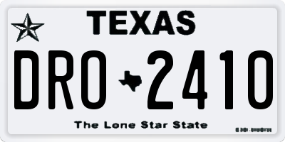 TX license plate DRO2410