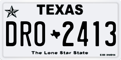 TX license plate DRO2413
