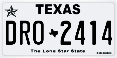 TX license plate DRO2414