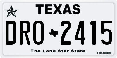 TX license plate DRO2415