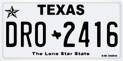 TX license plate DRO2416