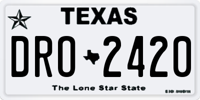 TX license plate DRO2420