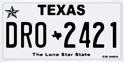 TX license plate DRO2421
