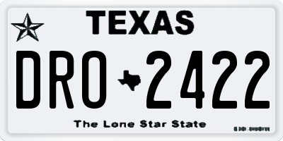 TX license plate DRO2422